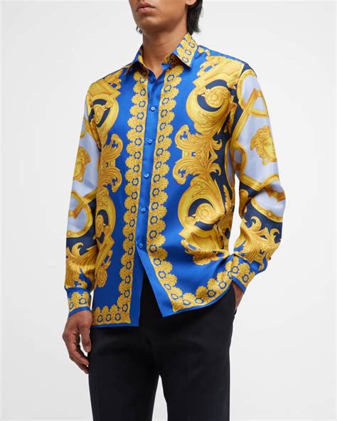 versace shirt for man|versace silk shirt men's.